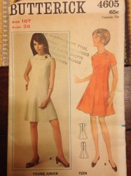 4605 60s SLVLSS / SS PRINCESS DRESS COLLAR OR NOT PATTERN 9 30.5